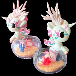 Tokidoki Black Light Neon Reef Mermicorno- Pink Elk Coral Figure
